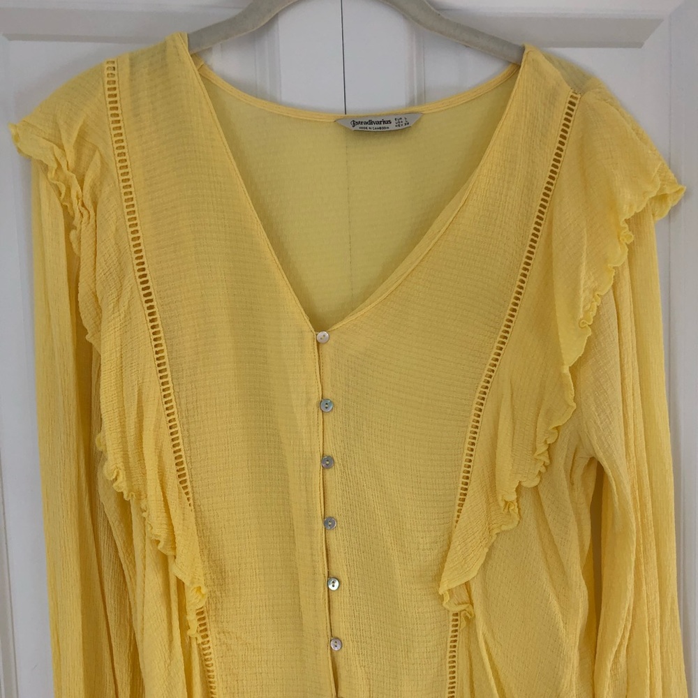 Yellow Stradivarius blouse